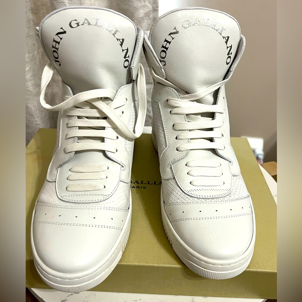 John Galliano white sneakers 10.5